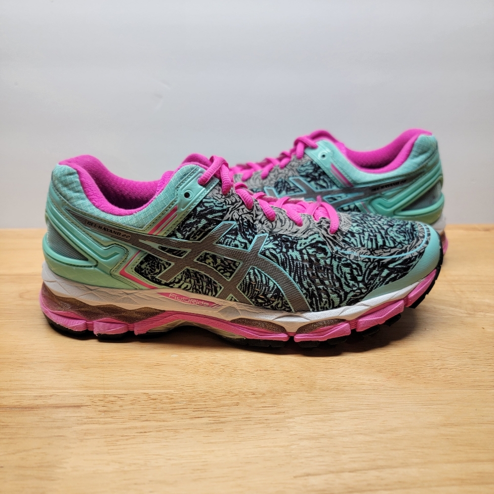 Asics Womens Gel Kayano 22 T5A6N Arctic Black Running Shoes Lace Up Size 10